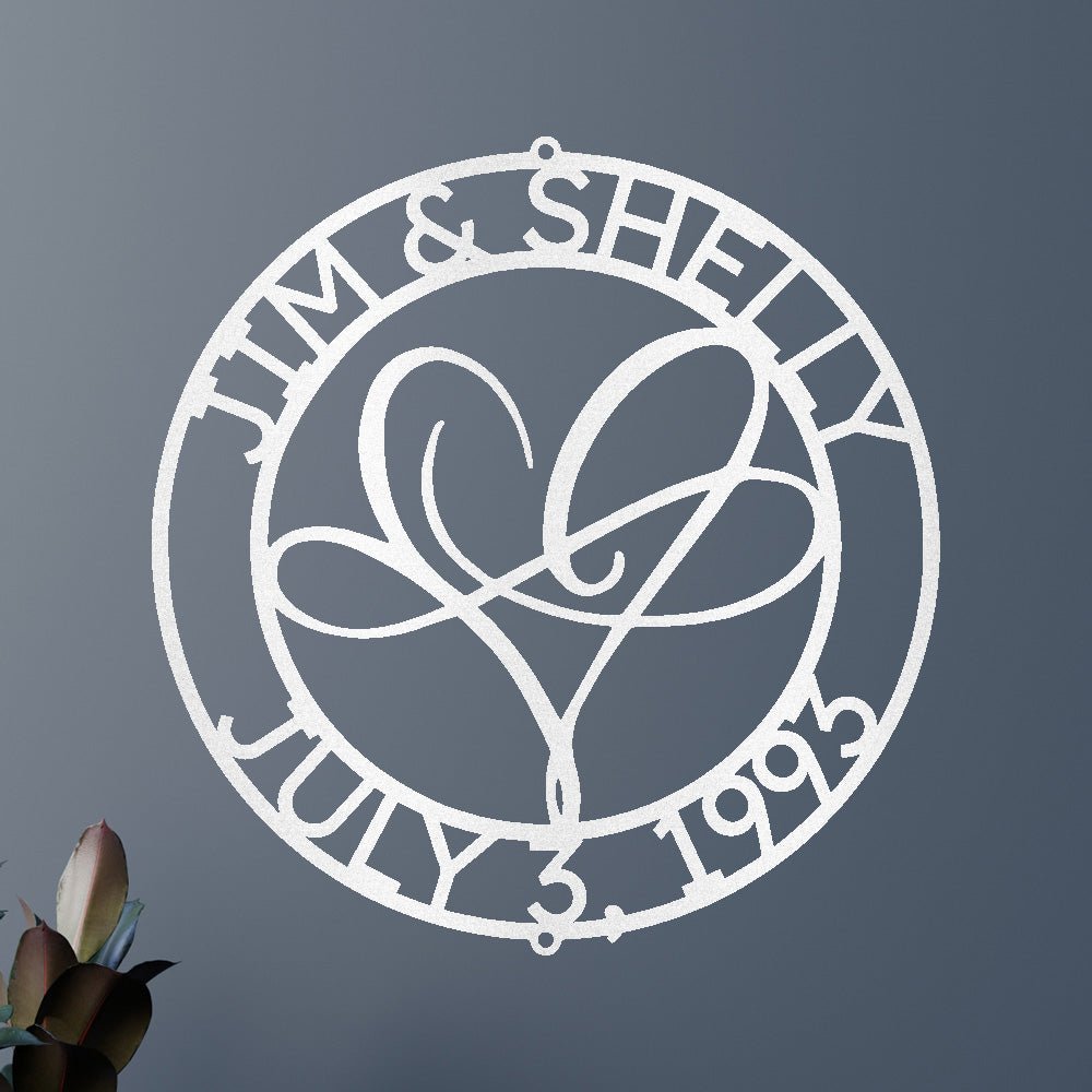 Custom Metal Wall Art - Personalized Wedding Infinity Name Sign