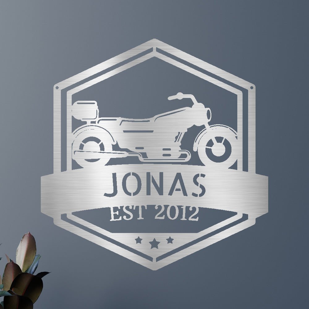 Custom Metal Wall Art - Personalized Motorbike Sign