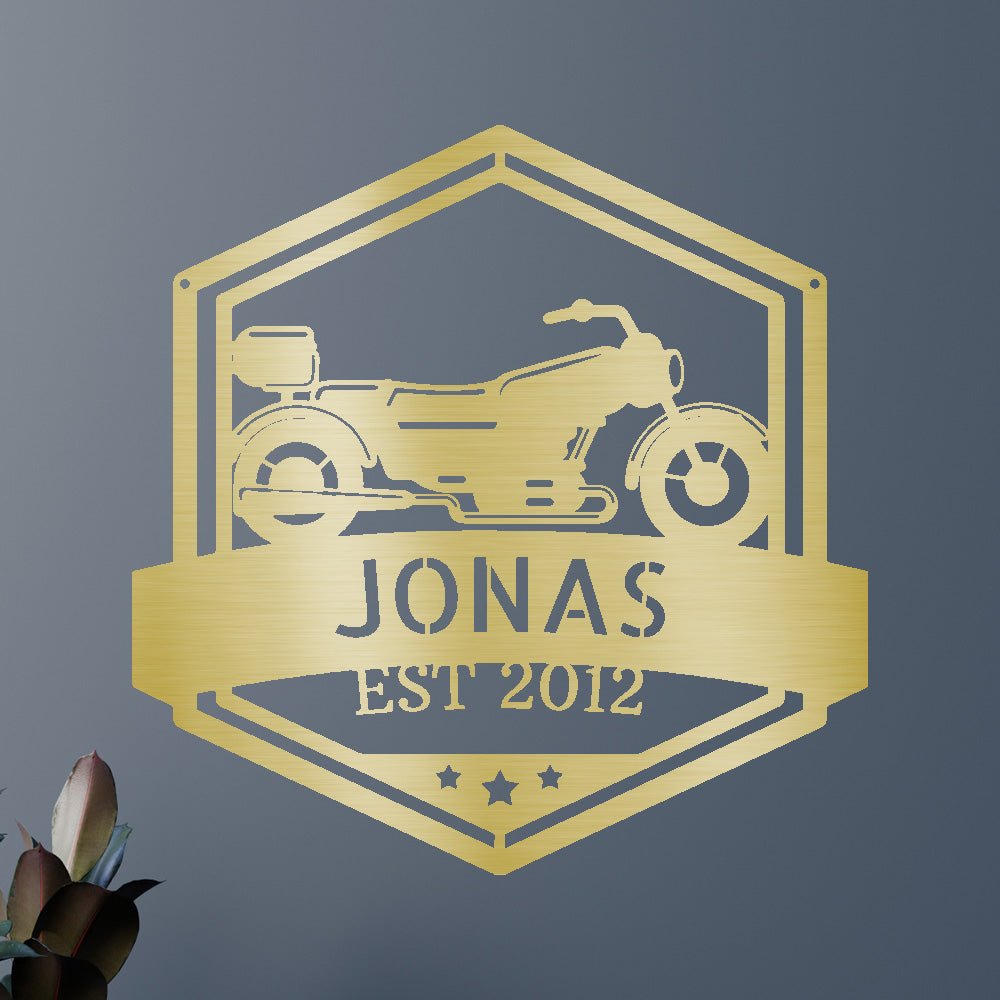 Custom Metal Wall Art - Personalized Motorbike Sign