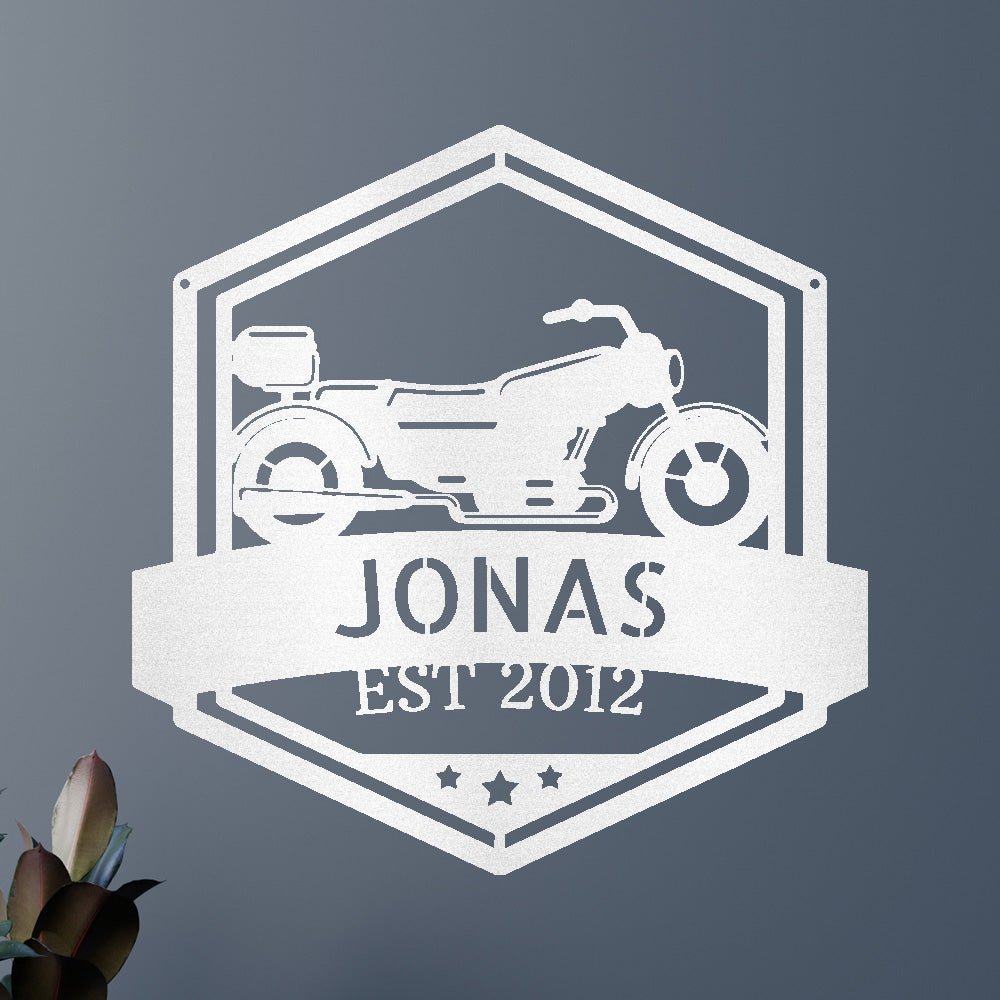 Custom Metal Wall Art - Personalized Motorbike Sign