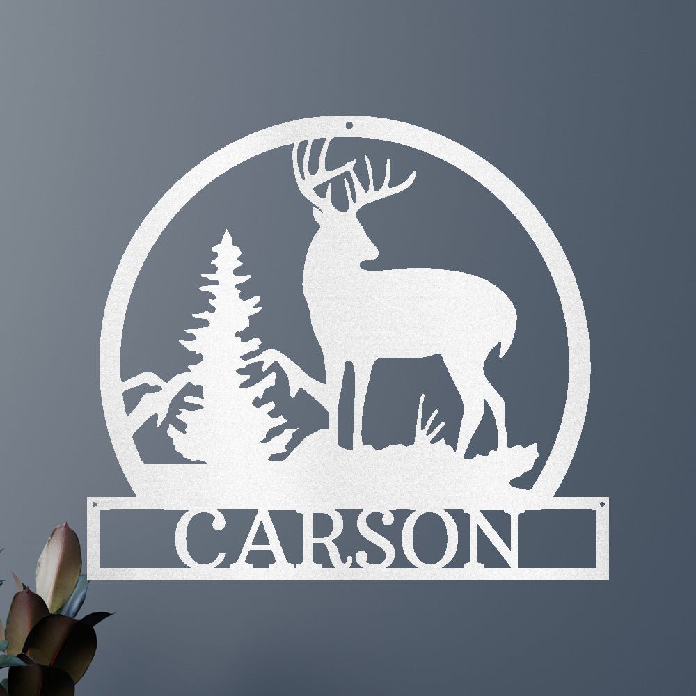 Custom Metal Wall Art - Personalized Deer Sign