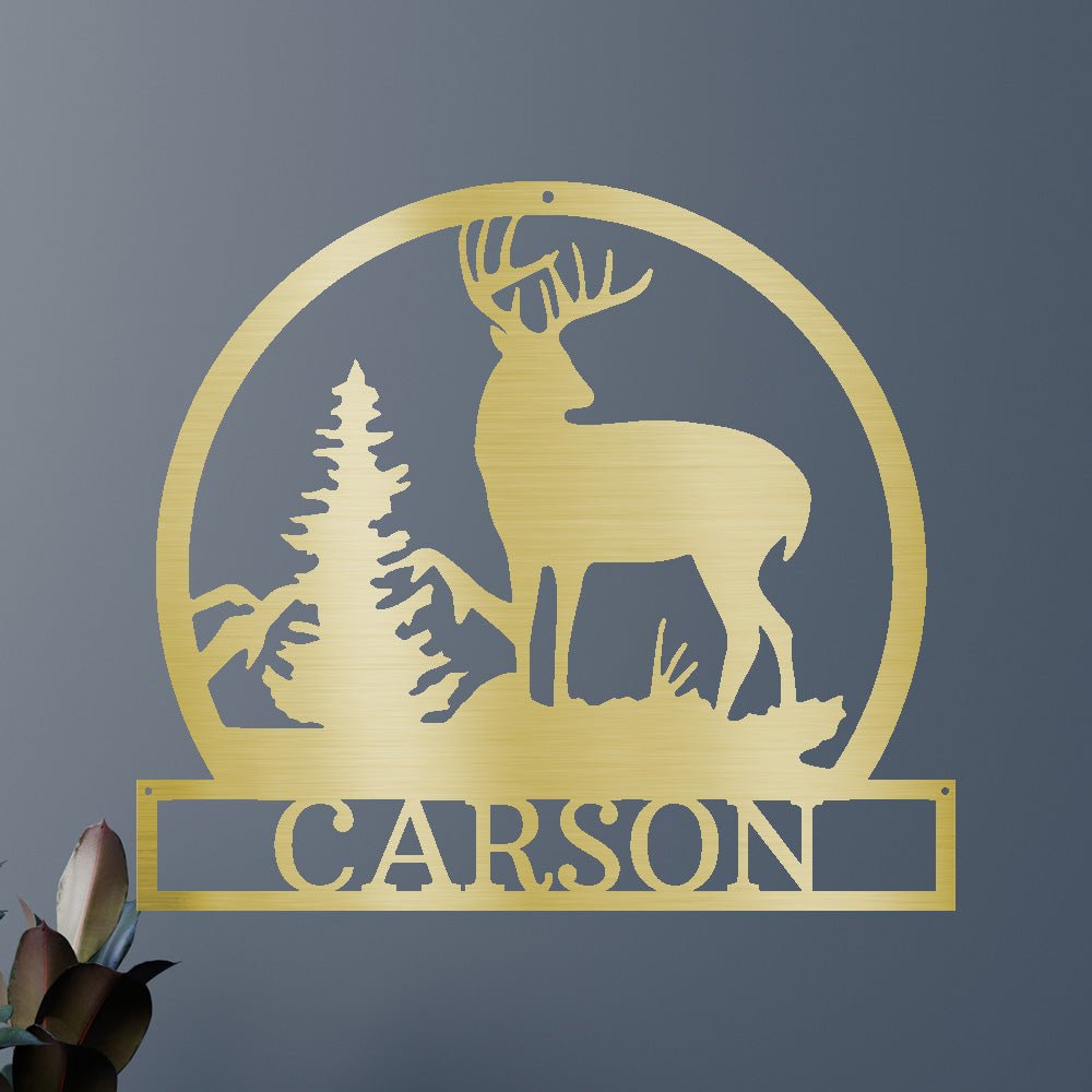 Custom Metal Wall Art - Personalized Deer Sign