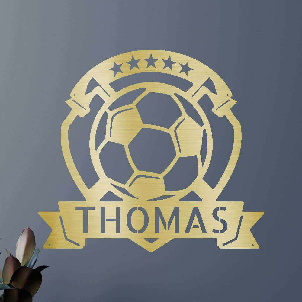 Custom Metal Wall Art - Personalized Soccer Ball Sign