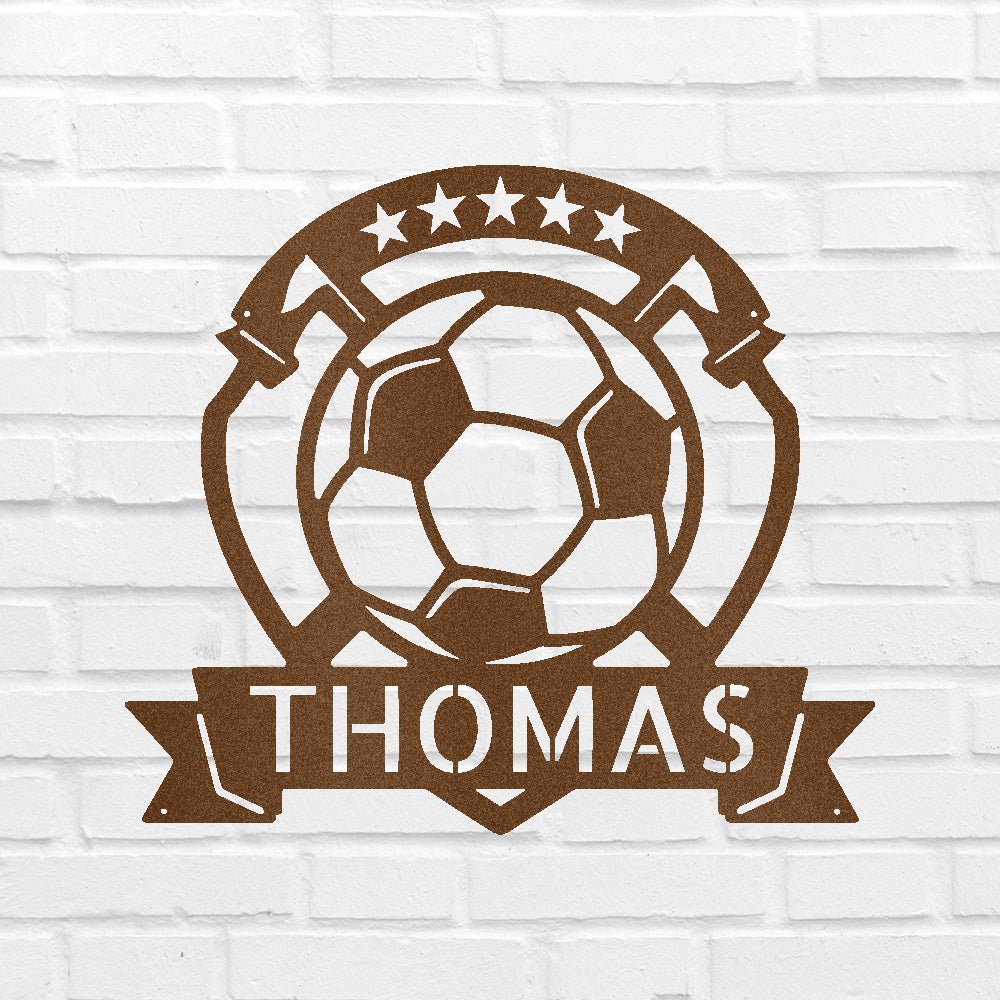 Custom Metal Wall Art - Personalized Soccer Ball Sign
