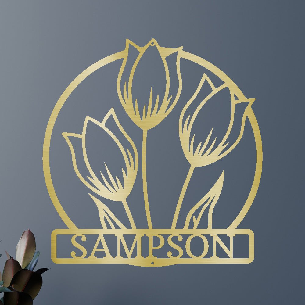 Custom Metal Wall Art - Personalized Tulip Sign