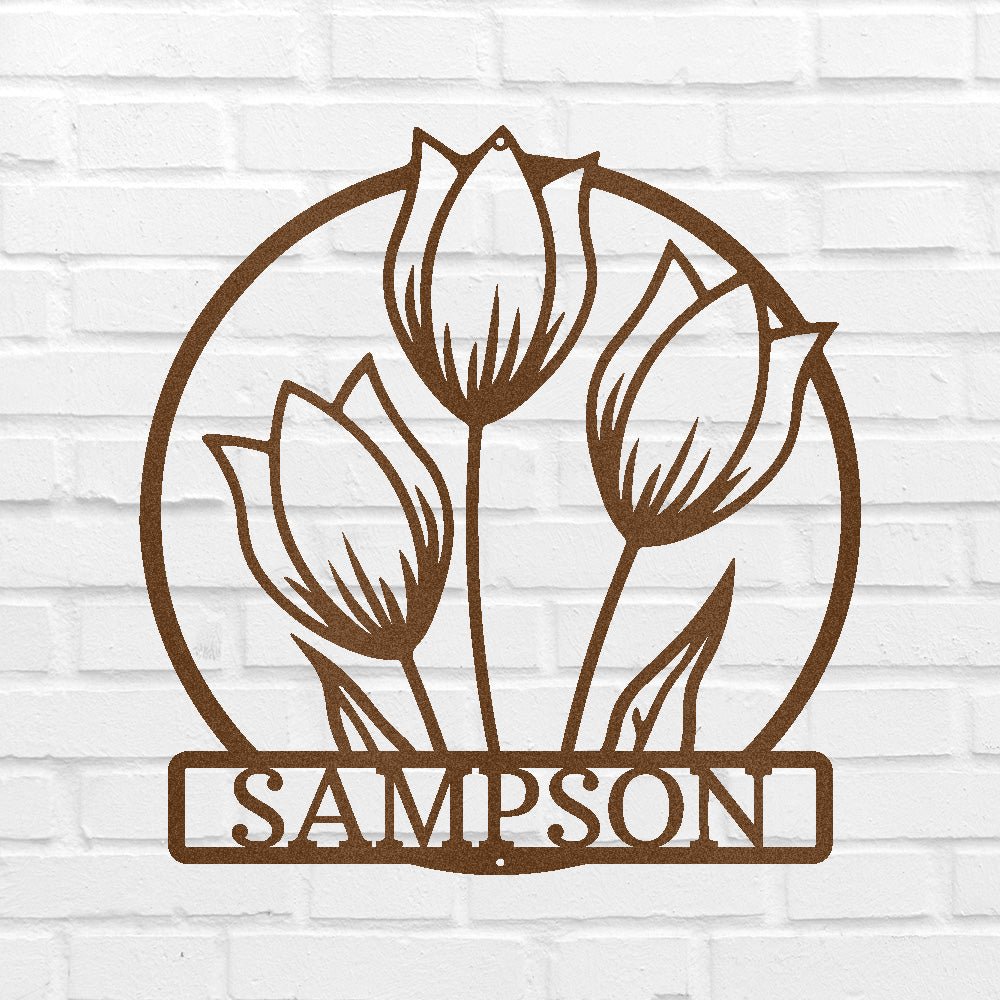 Custom Metal Wall Art - Personalized Tulip Sign