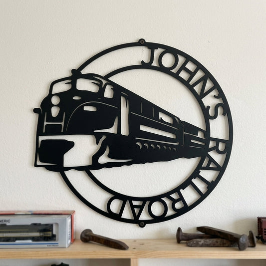 Custom Metal Wall Art - Personalized Modern Train Sign