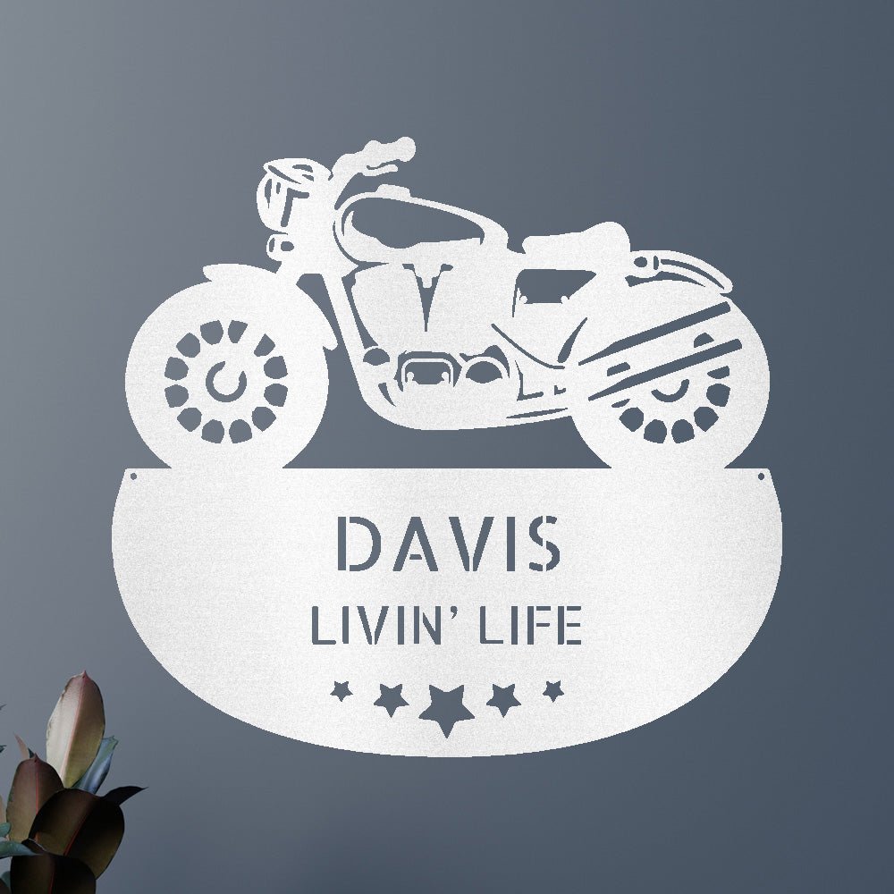 Custom Metal Wall Art - Personalized Biker Sign