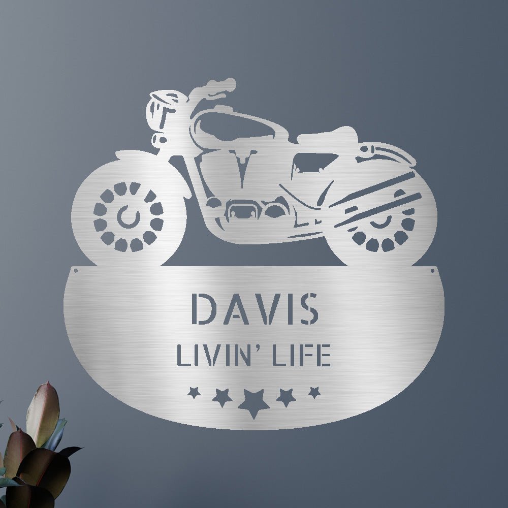 Custom Metal Wall Art - Personalized Biker Sign