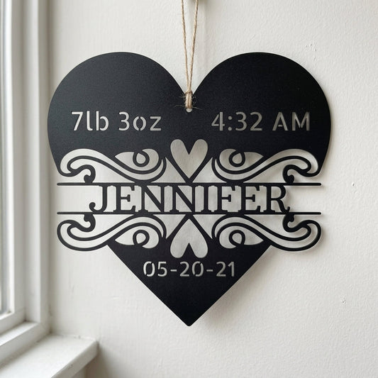 Custom Metal Wall Art - Personalized Newborn Name Sign