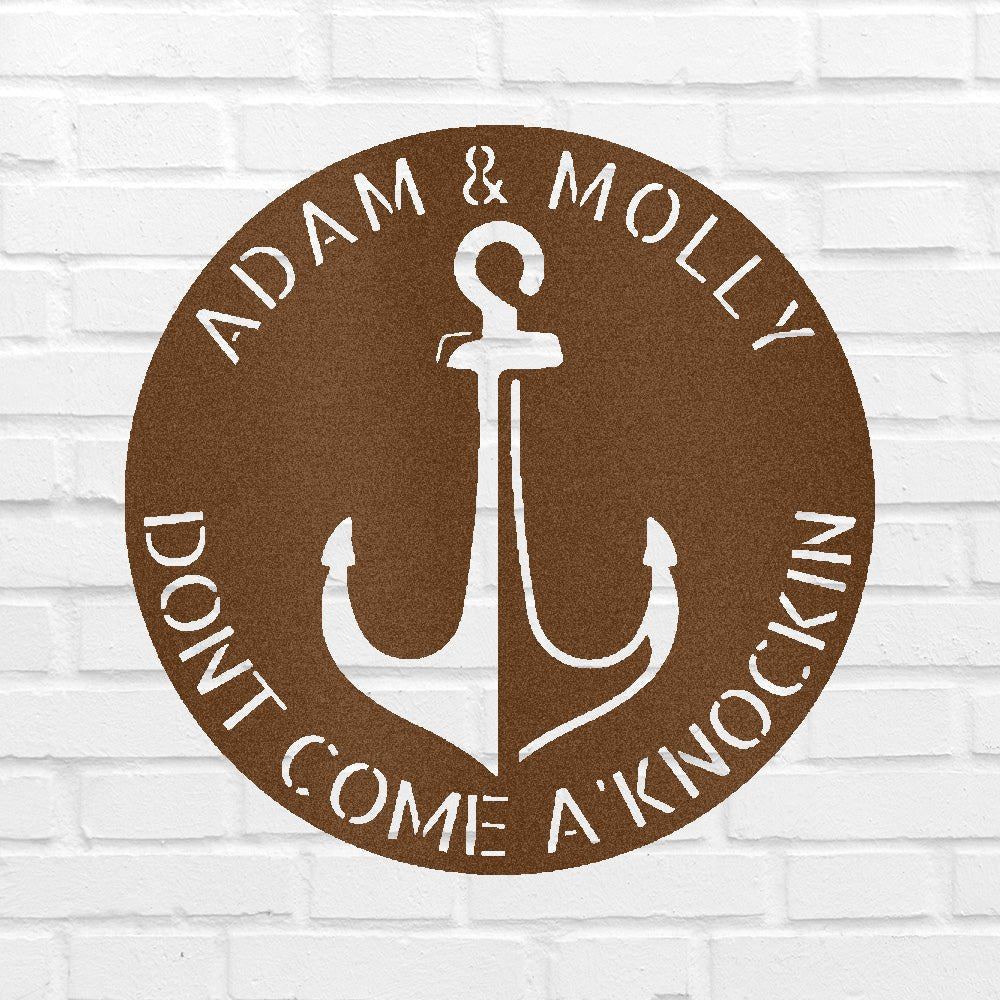 Custom Metal Wall Art - Personalized Anchor Plaque