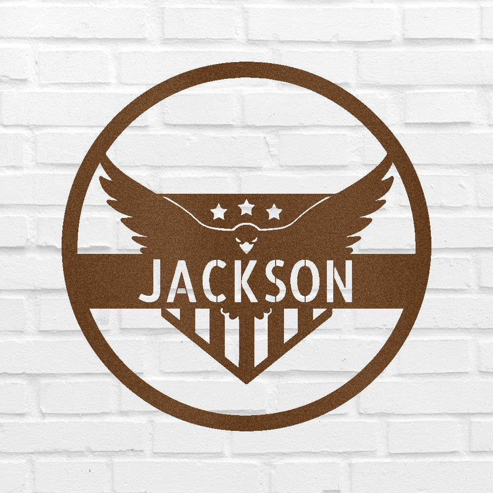 Custom Metal Wall Art - Personalized Flying Eagle Sign
