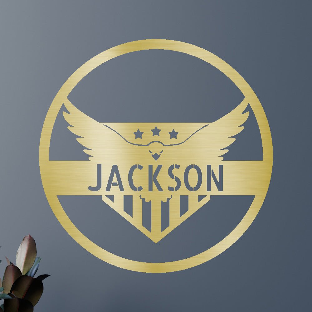 Custom Metal Wall Art - Personalized Flying Eagle Sign