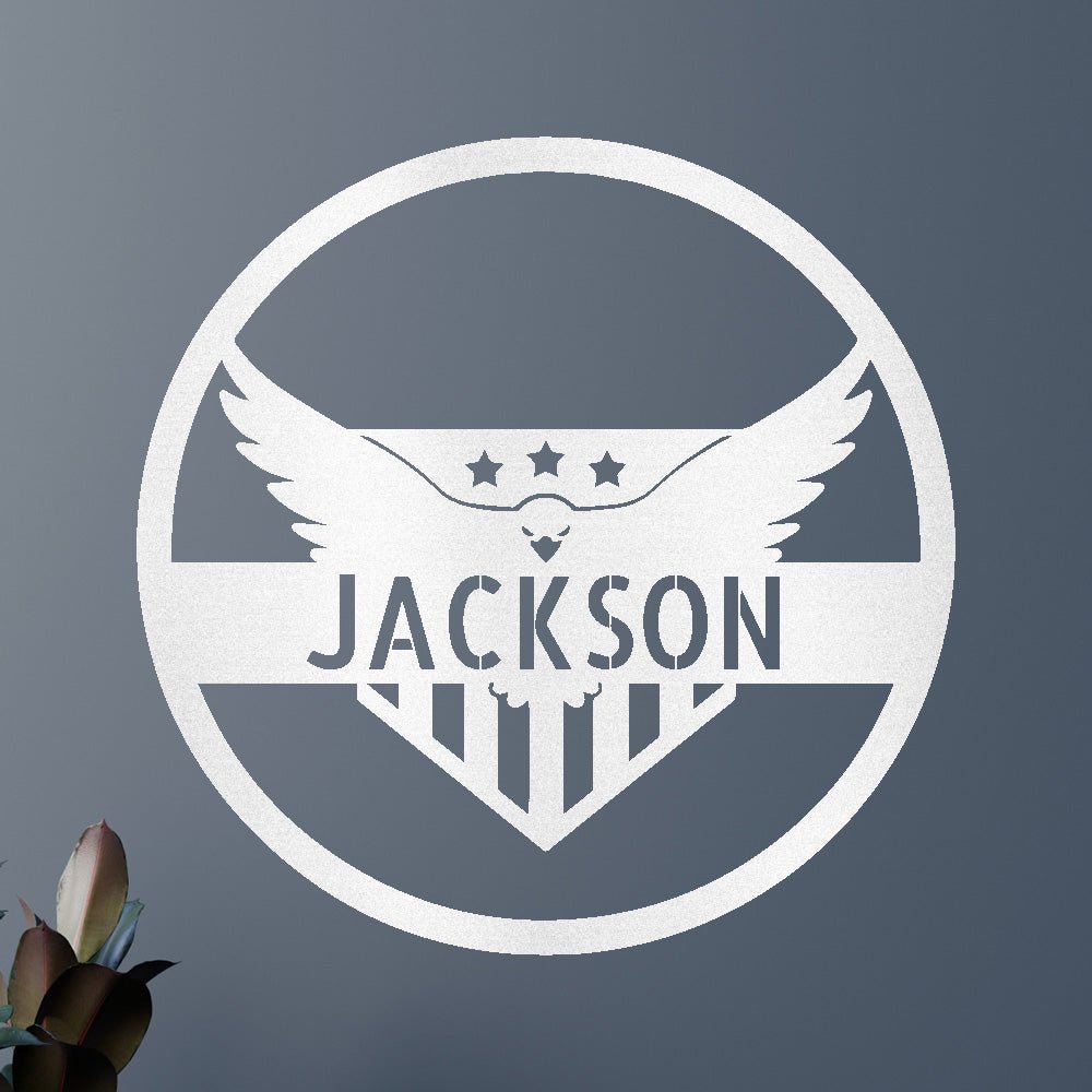 Custom Metal Wall Art - Personalized Flying Eagle Sign