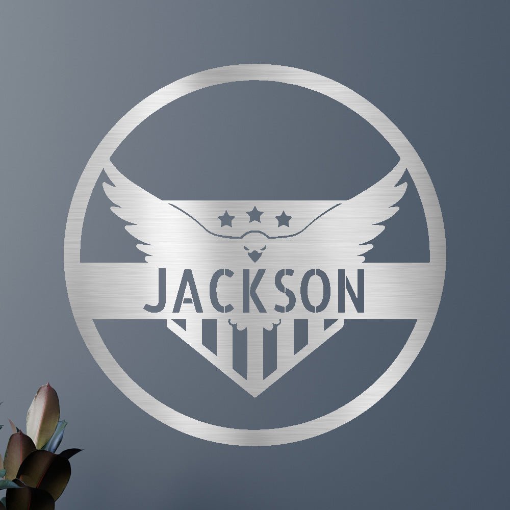 Custom Metal Wall Art - Personalized Flying Eagle Sign