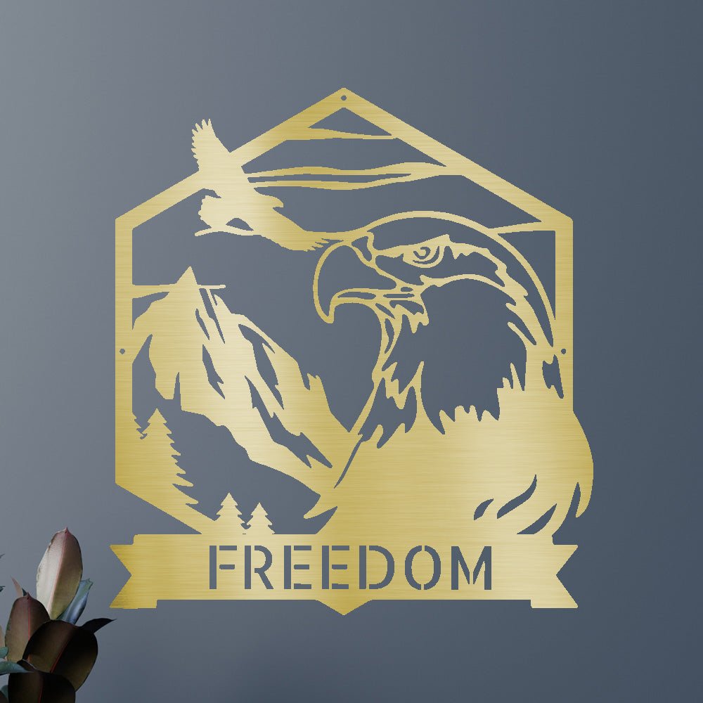 Custom Metal Wall Art - Personalized Patriotic Eagle Sign