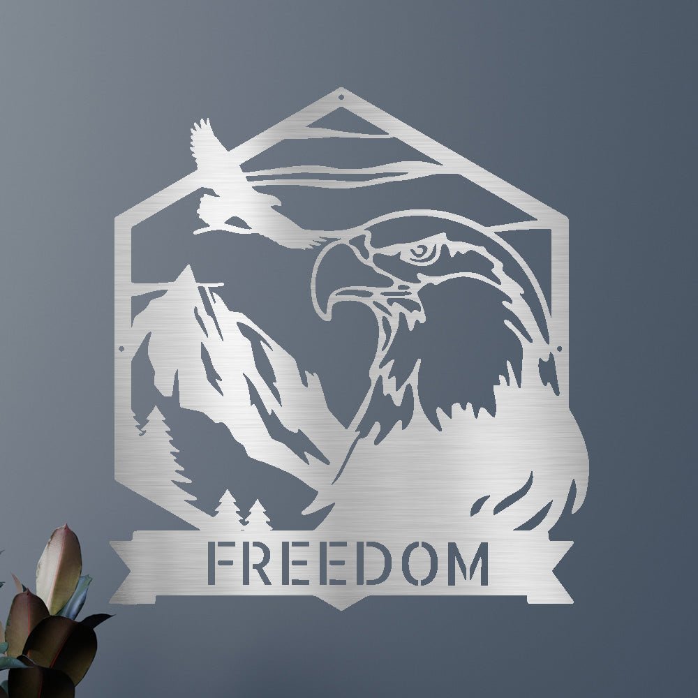 Custom Metal Wall Art - Personalized Patriotic Eagle Sign