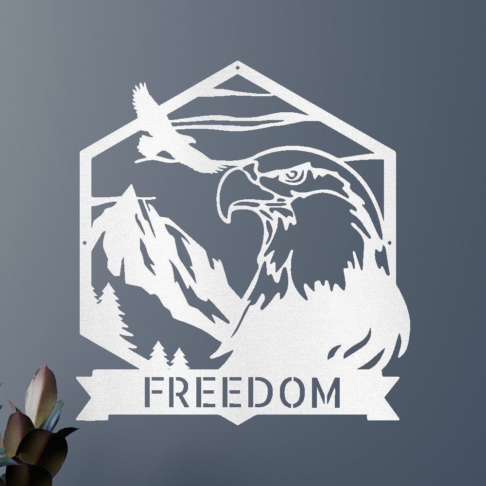 Custom Metal Wall Art - Personalized Patriotic Eagle Sign