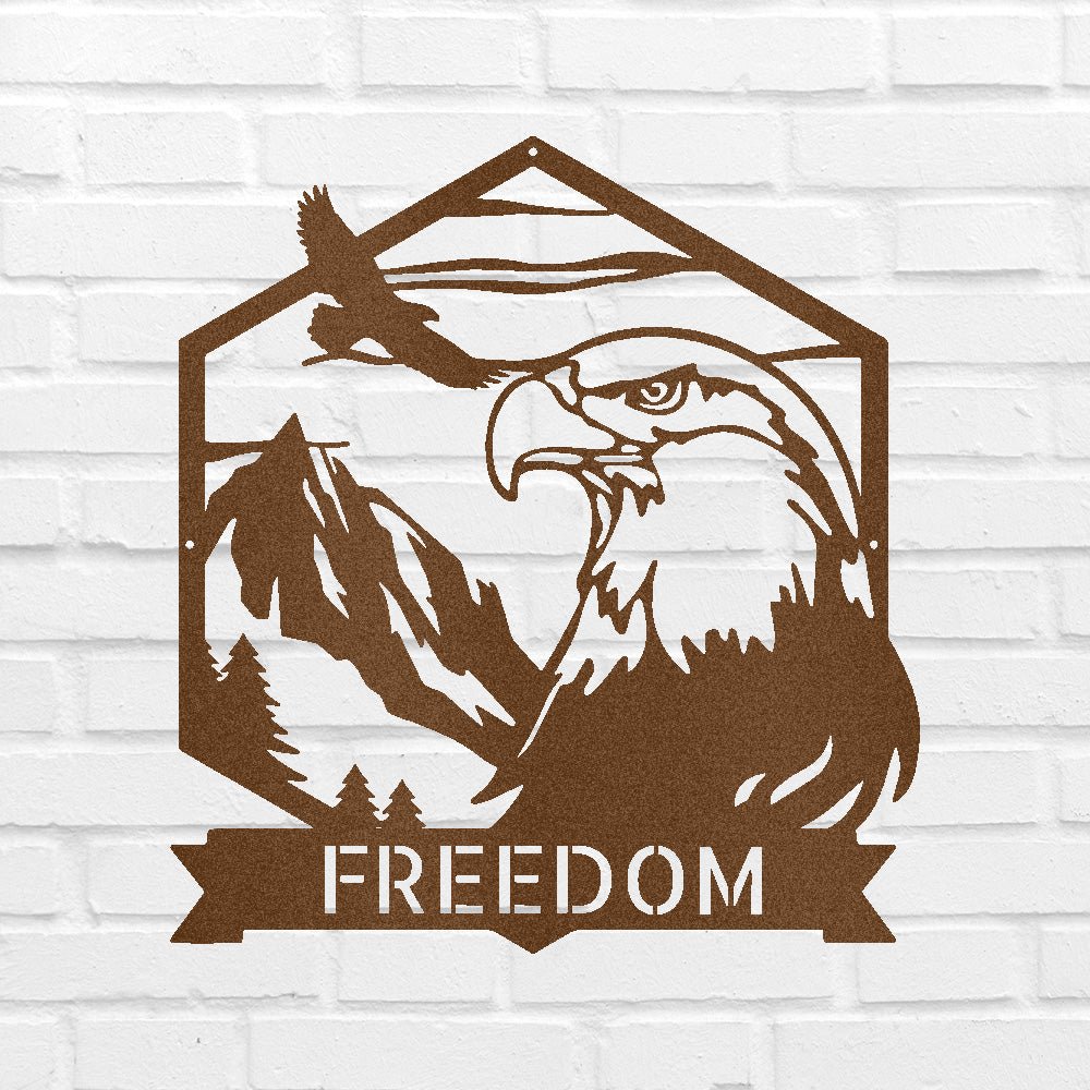 Custom Metal Wall Art - Personalized Patriotic Eagle Sign