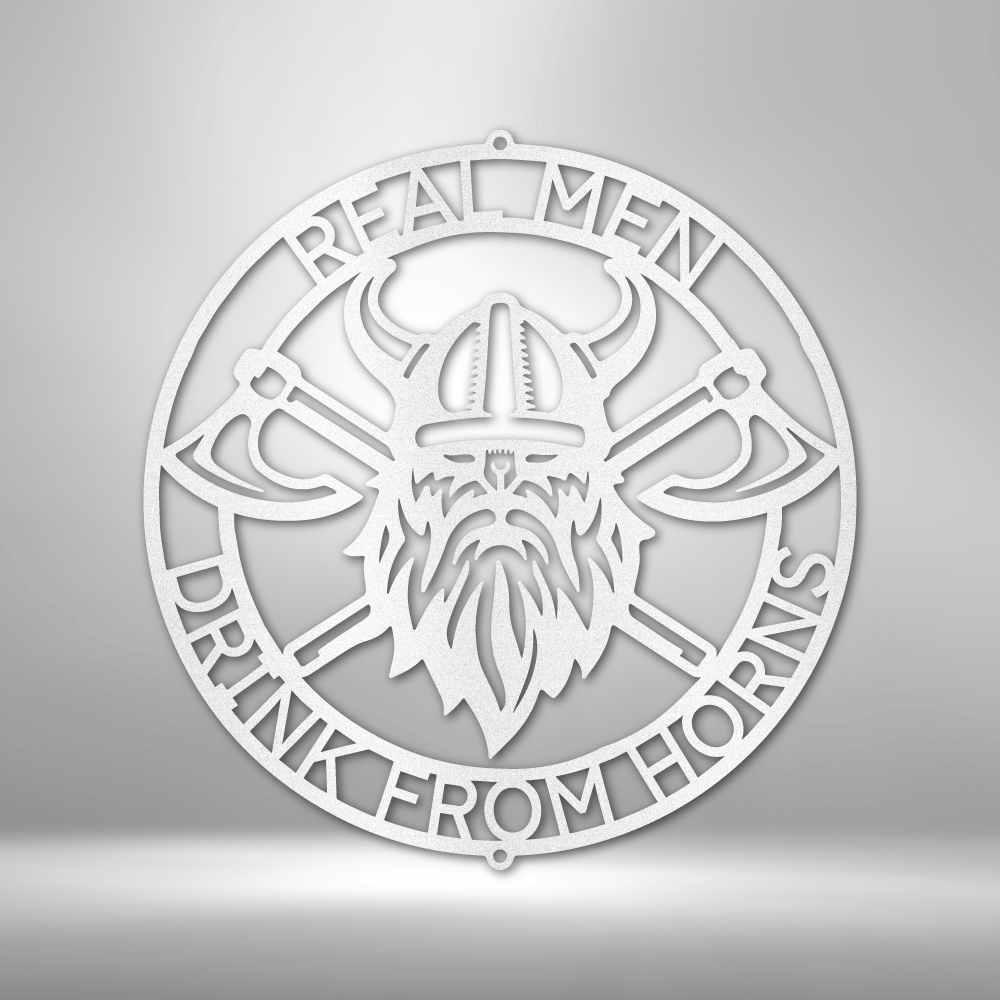 Custom Metal Wall Art - Viking Axe Circle Monogram Sign