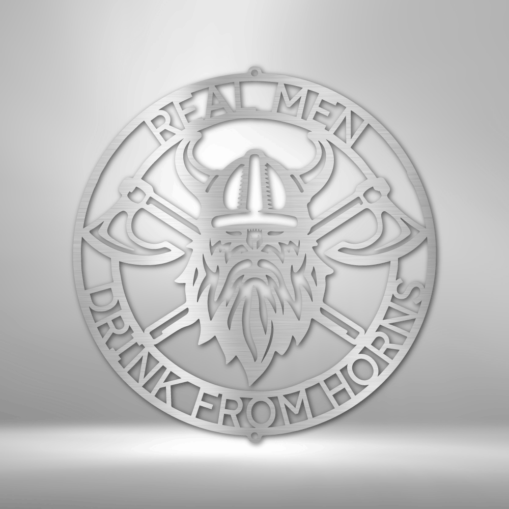 Custom Metal Wall Art - Viking Axe Circle Monogram Sign