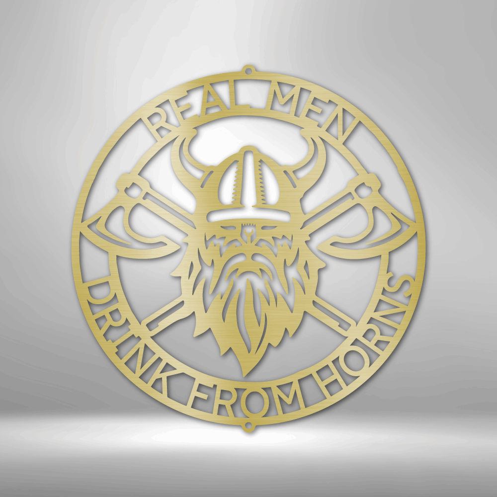 Custom Metal Wall Art - Viking Axe Circle Monogram Sign