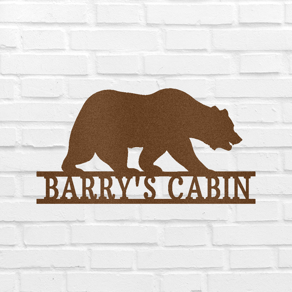 Custom Metal Wall Art - Personalized Bear Monogram