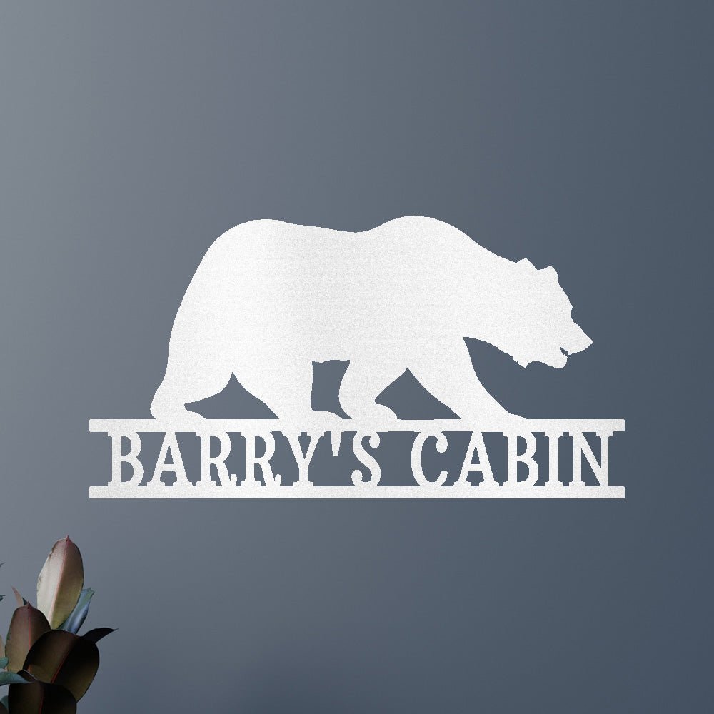 Custom Metal Wall Art - Personalized Bear Monogram