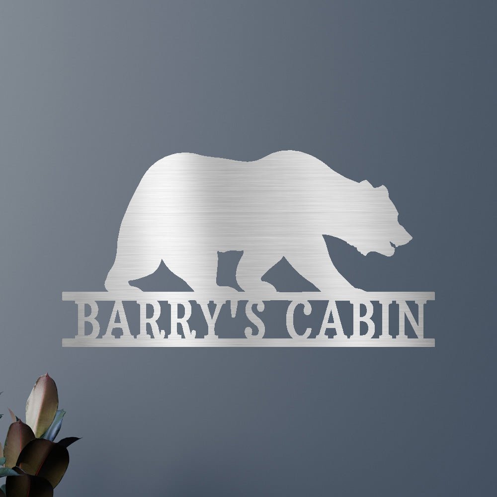 Custom Metal Wall Art - Personalized Bear Monogram