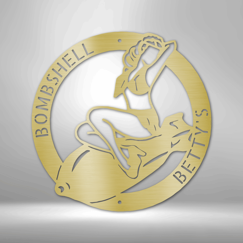 Custom Metal Wall Art - Personalzied Bombshell Lady Sign