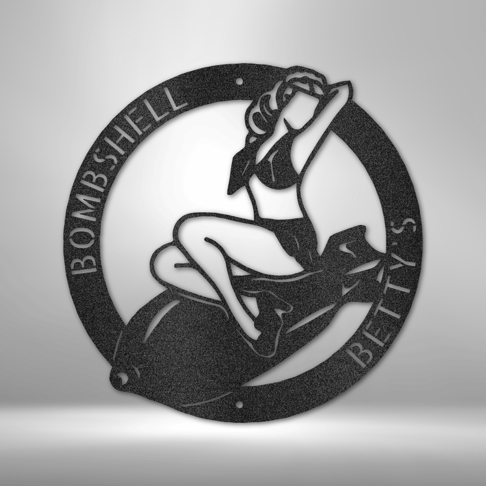 Custom Metal Wall Art - Personalzied Bombshell Lady Sign