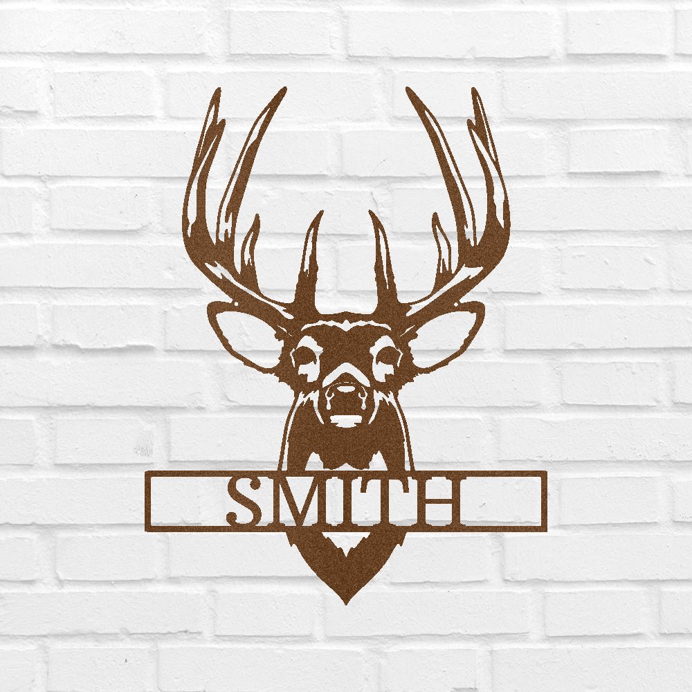 Custom Metal Wall Art - Personalized Buck Antler Sign