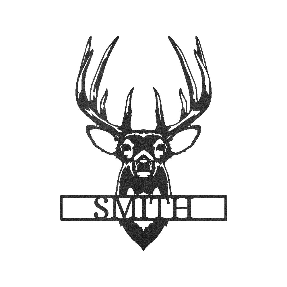 Custom Metal Wall Art - Personalized Buck Antler Sign