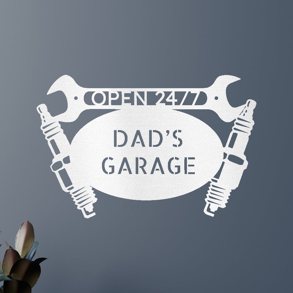 Custom Metal Wall Art - Personalized Dad's Garage Name Sign