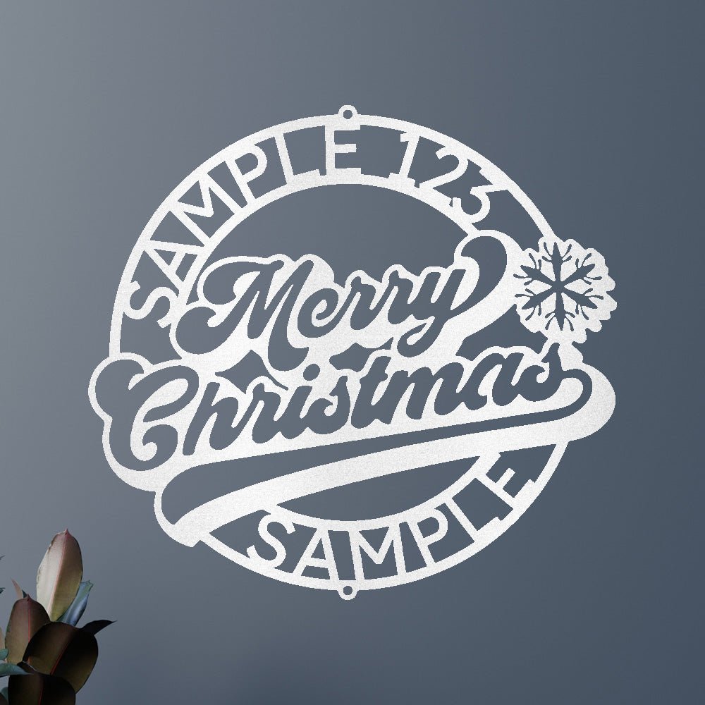 Custom Metal Wall Art - Personalized Christmas Monogram Sign
