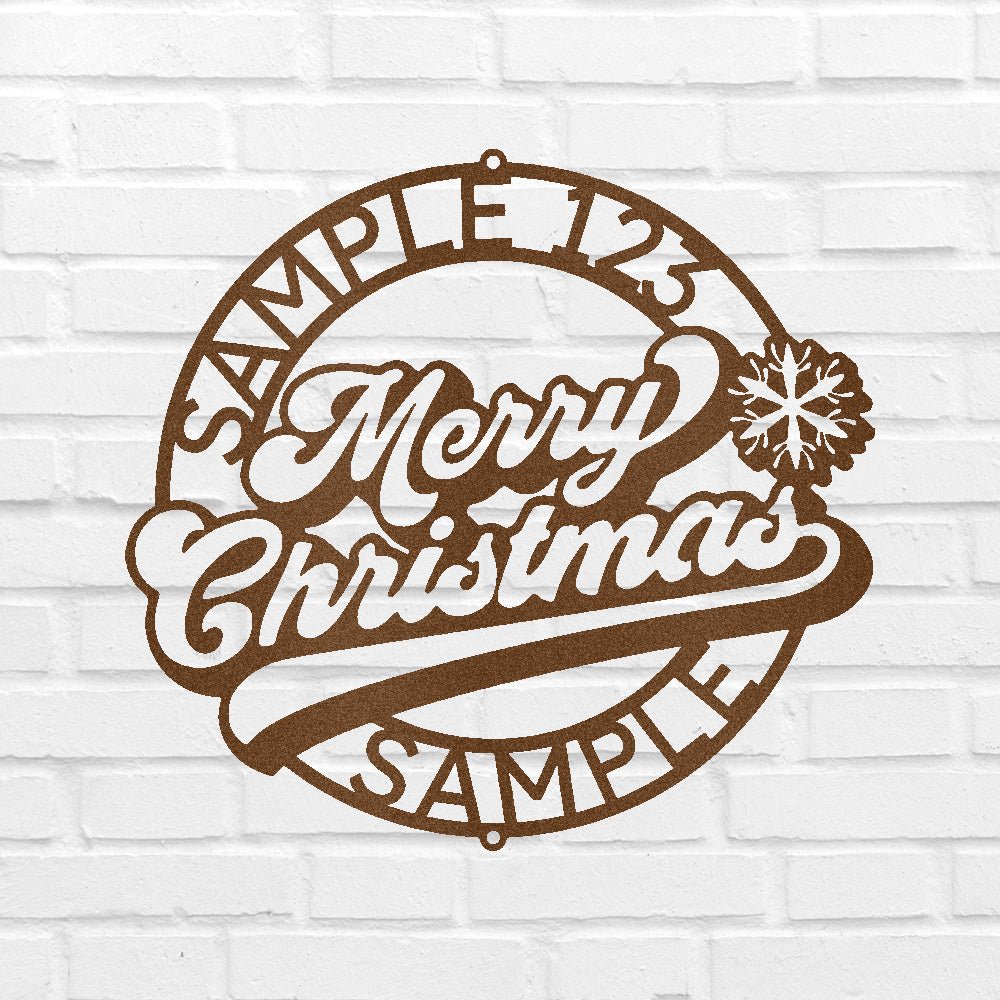 Custom Metal Wall Art - Personalized Christmas Monogram Sign