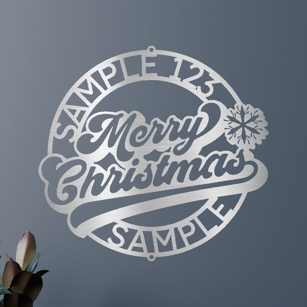 Custom Metal Wall Art - Personalized Christmas Monogram Sign