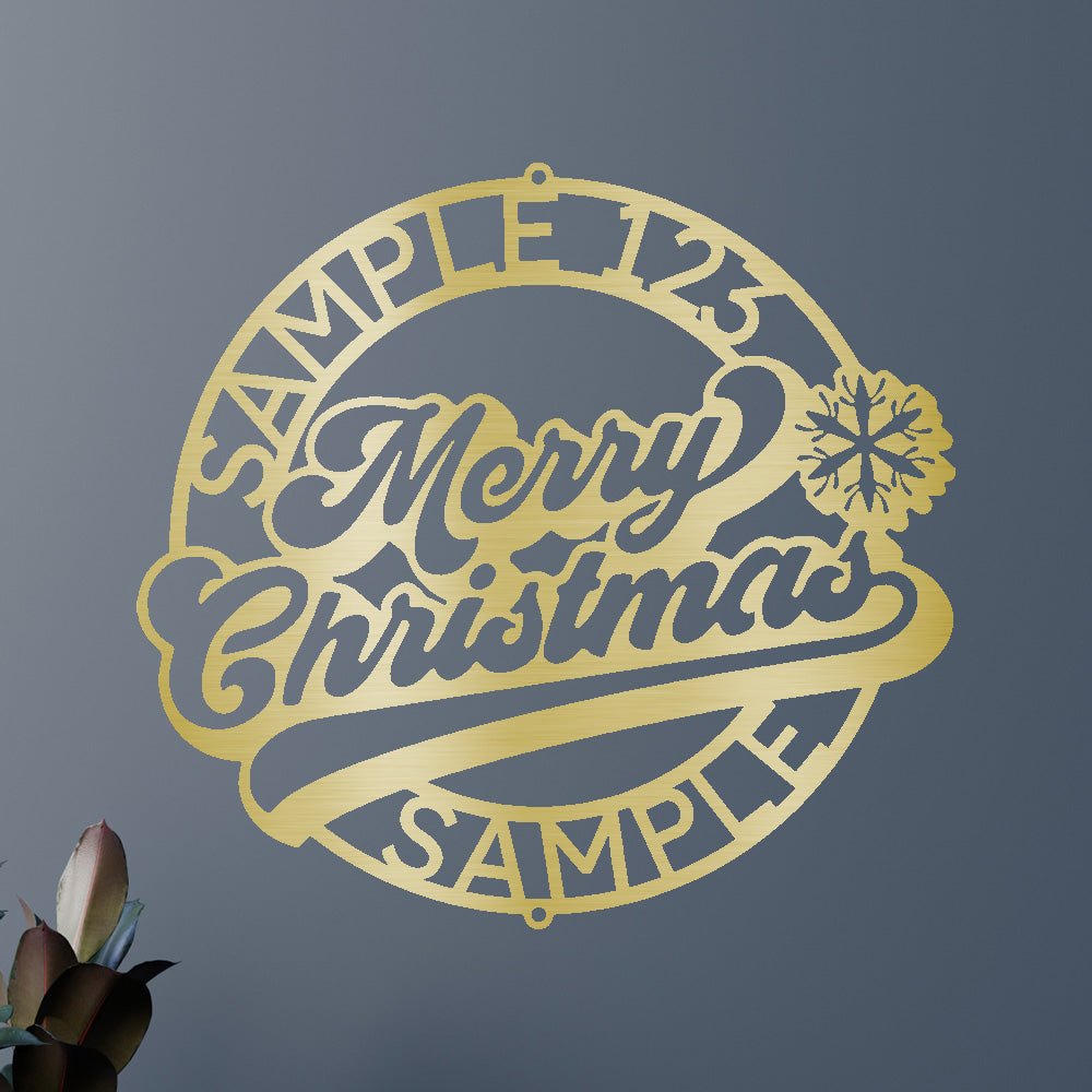 Custom Metal Wall Art - Personalized Christmas Monogram Sign