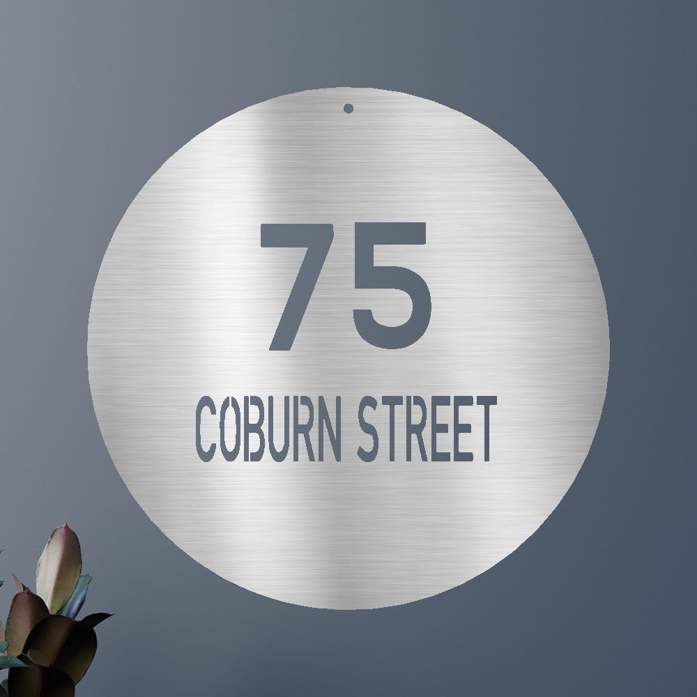 Custom Metal Sign - Personalized Round House Number Plaque