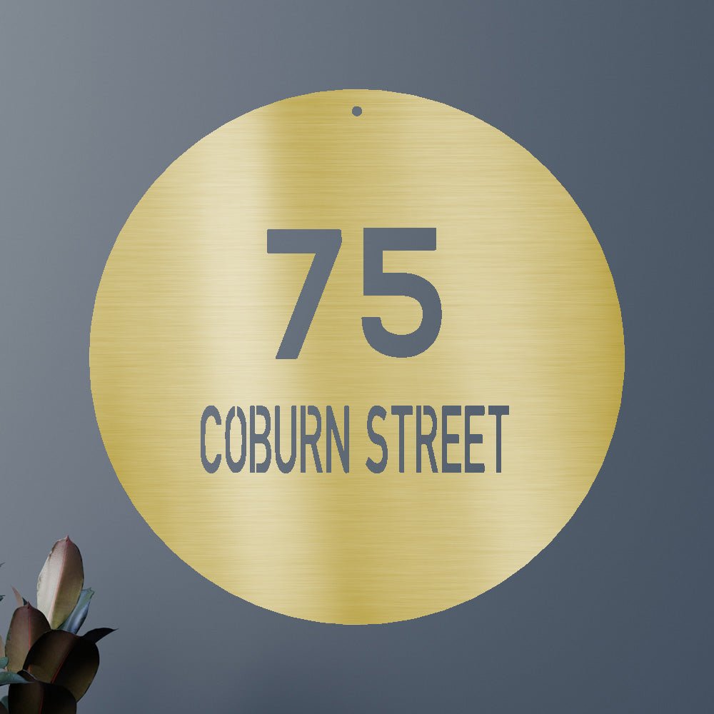 Custom Metal Sign - Personalized Round House Number Plaque