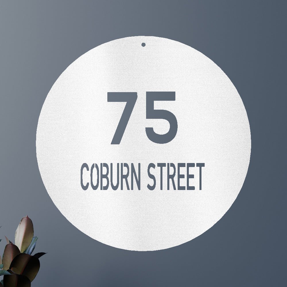 Custom Metal Sign - Personalized Round House Number Plaque