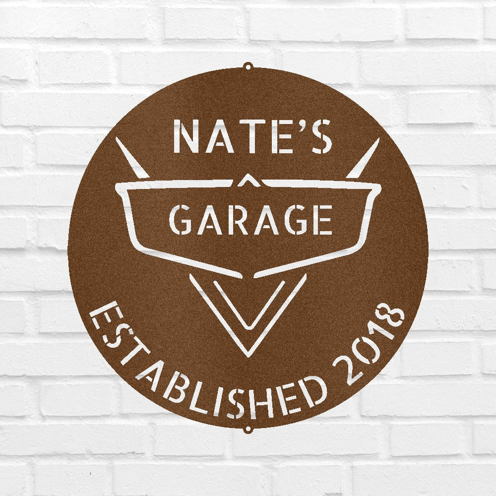 Custom Metal Wall Art - Personalized Classic Car Garage Plaque