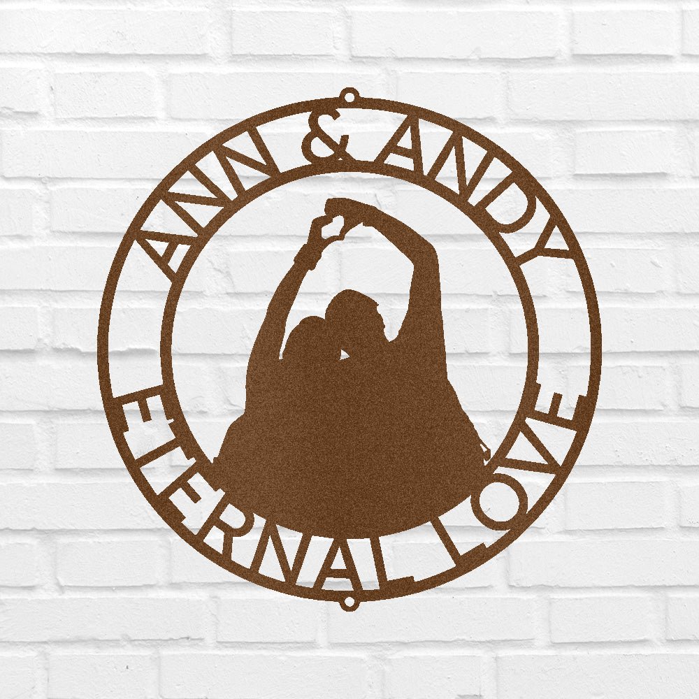 Custom Metal Wall Art - Personalized Couple Family Last Name Sign