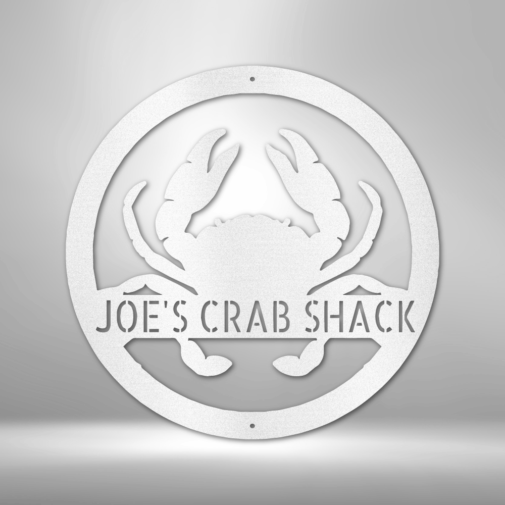 Custom Metal Wall Art - Personalized Coastal Crab Monogram Sign