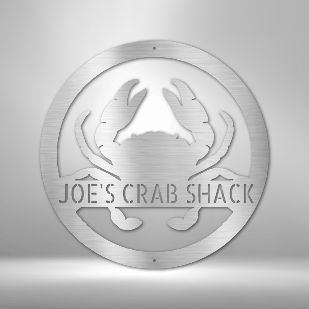Custom Metal Wall Art - Personalized Coastal Crab Monogram Sign
