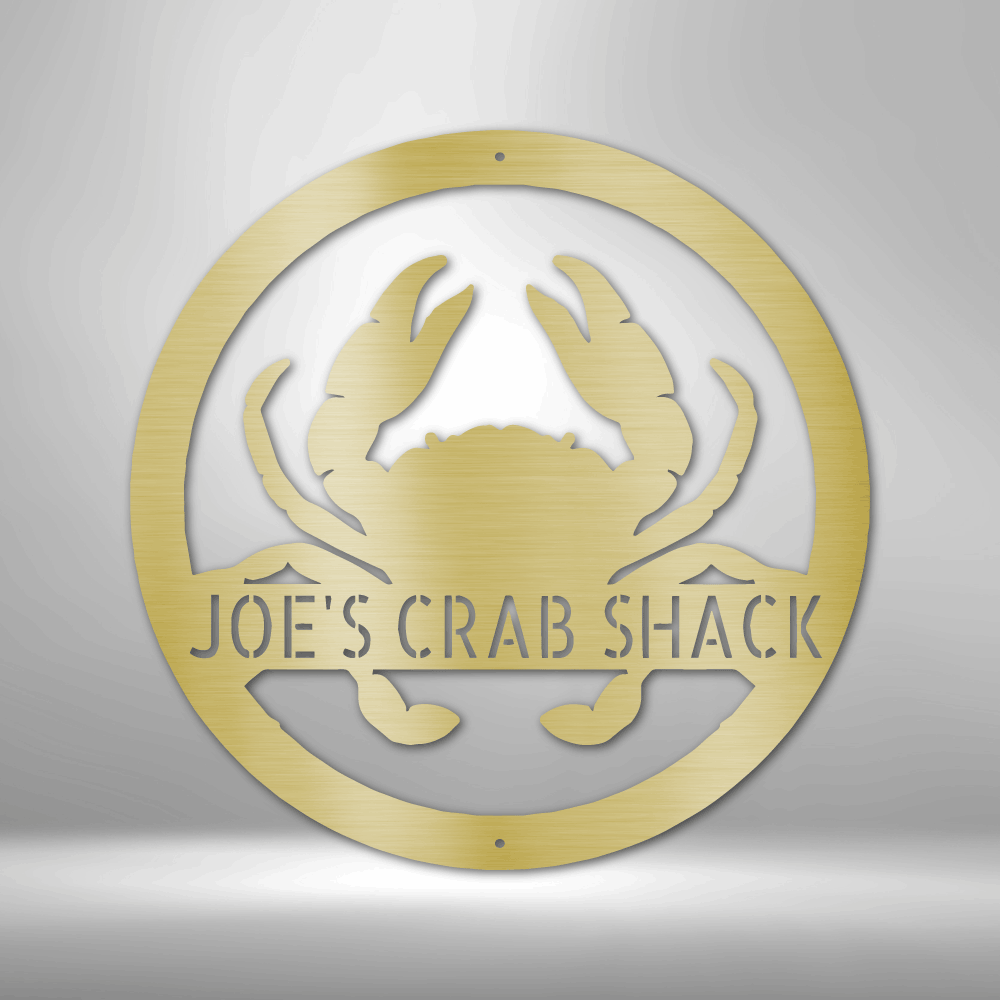 Custom Metal Wall Art - Personalized Coastal Crab Monogram Sign