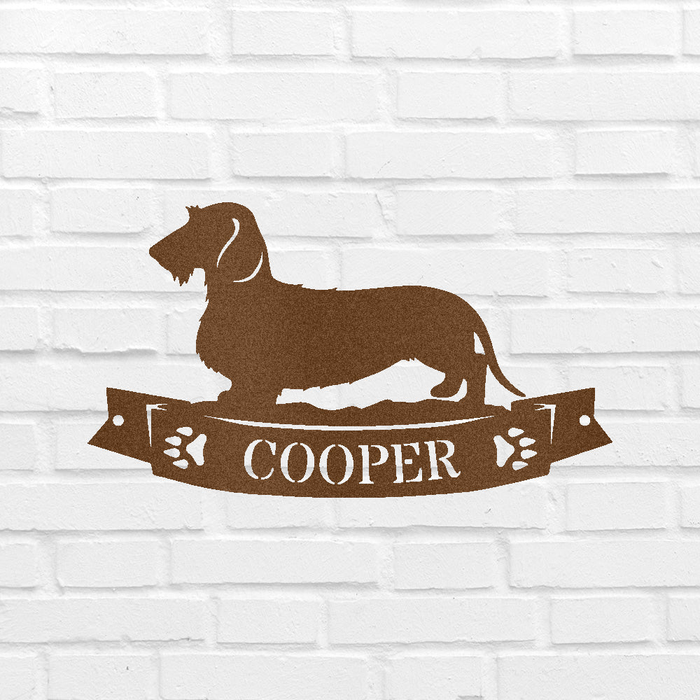 Custom Metal Wall Art - Personalized Dachshund Name Sign