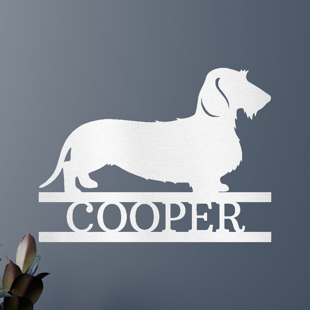 Custom Metal Wall Art - Personalized Dachshund Name Sign