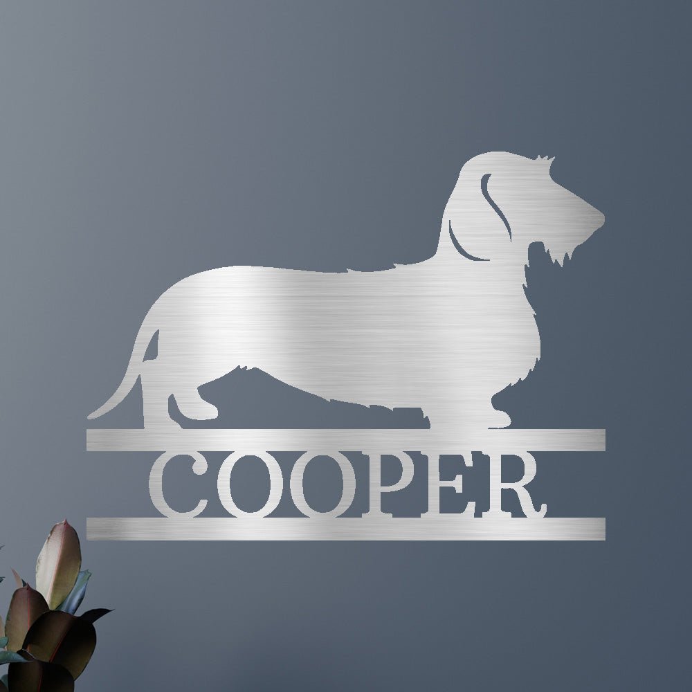 Custom Metal Wall Art - Personalized Dachshund Name Sign