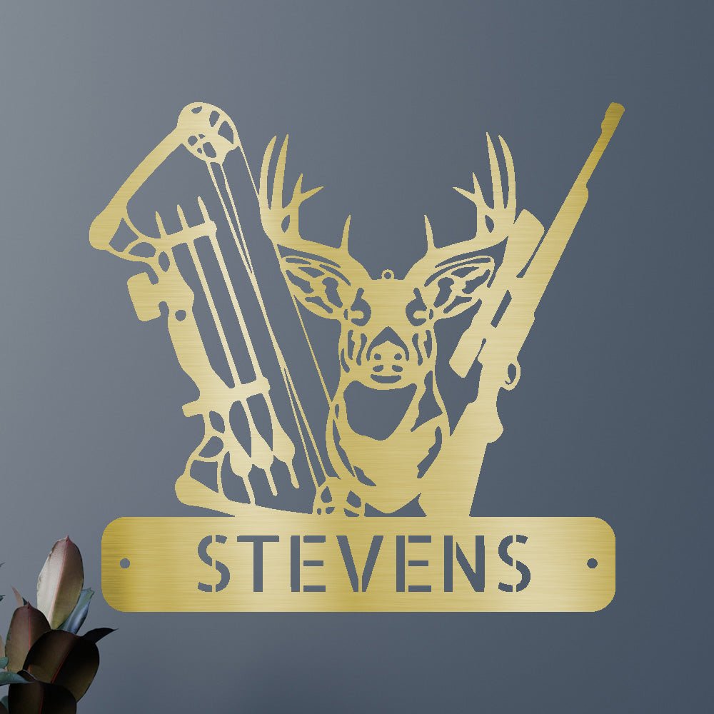 Custom Metal Wall Art - Personalized Buck Monogram Sign